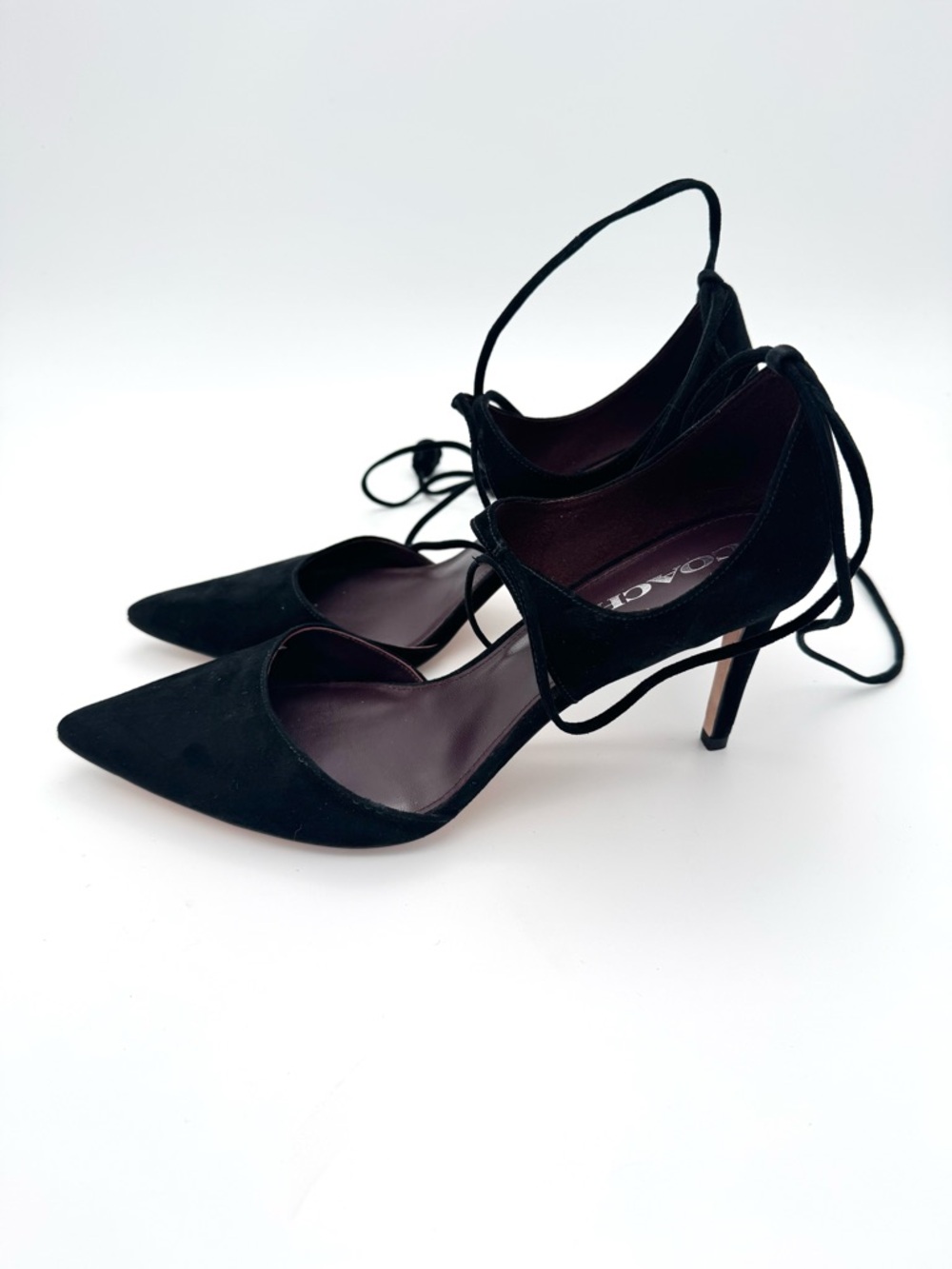 Coach Shae Lux Black Suede Heels - Picture 5 of 16